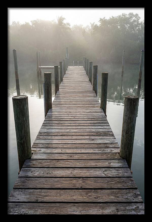 Old Wooden Dock In Mist