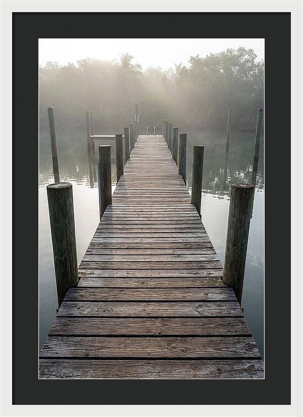 Old Wooden Dock In Mist