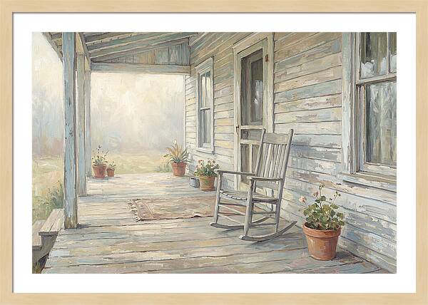 Old Wooden Farmhouse Porch