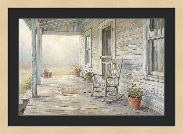 Old Wooden Farmhouse Porch
