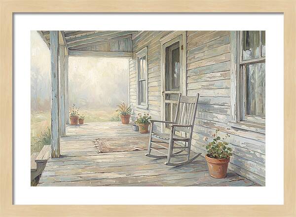 Old Wooden Farmhouse Porch