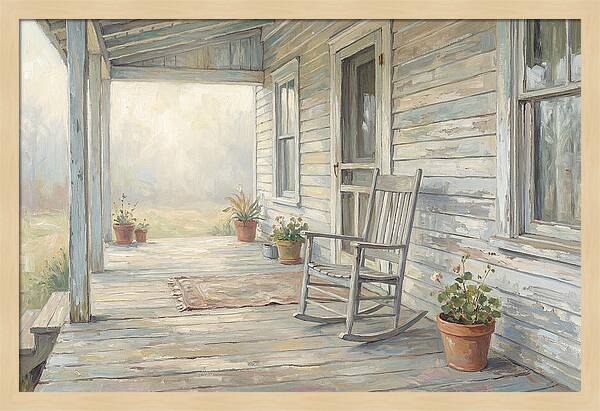 Old Wooden Farmhouse Porch