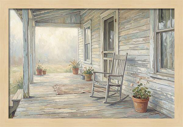 Old Wooden Farmhouse Porch