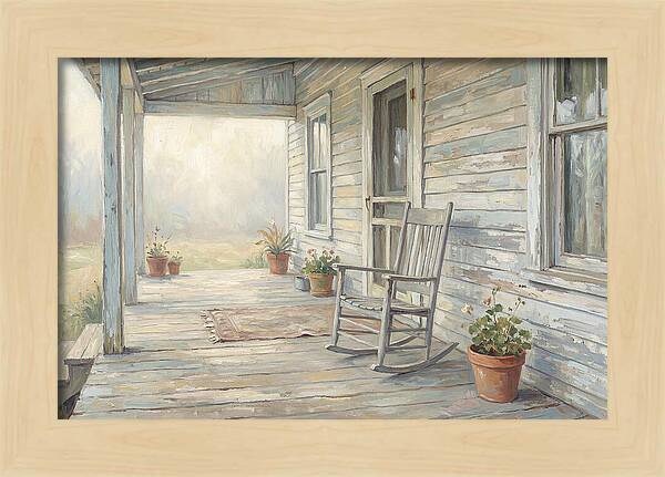 Old Wooden Farmhouse Porch