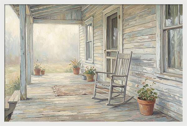 Old Wooden Farmhouse Porch