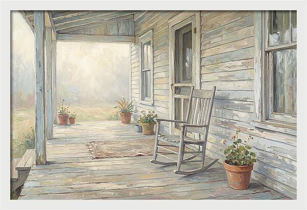 Old Wooden Farmhouse Porch
