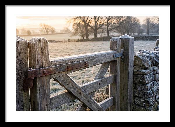 Old Wooden Gate In Frosty Morning