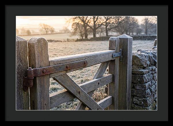 Old Wooden Gate In Frosty Morning