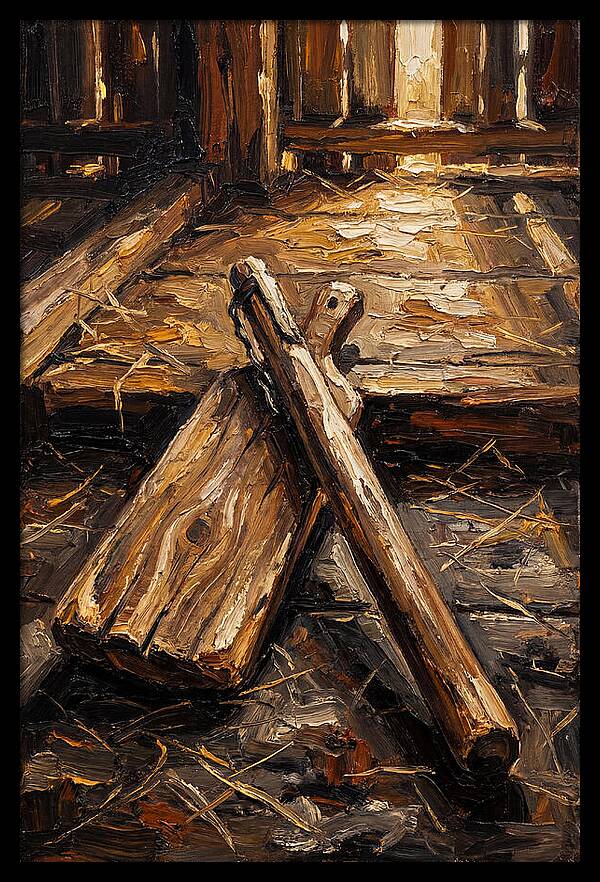 Old Wooden Grain Flail