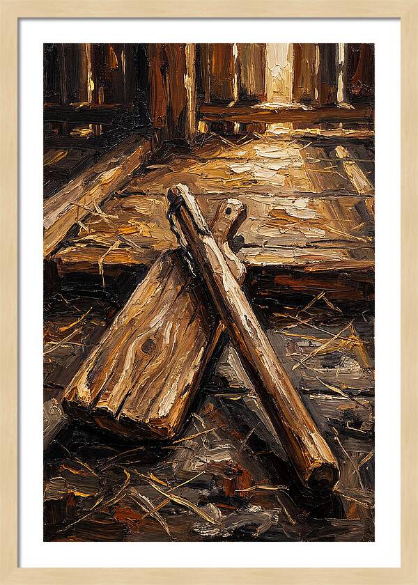 Old Wooden Grain Flail