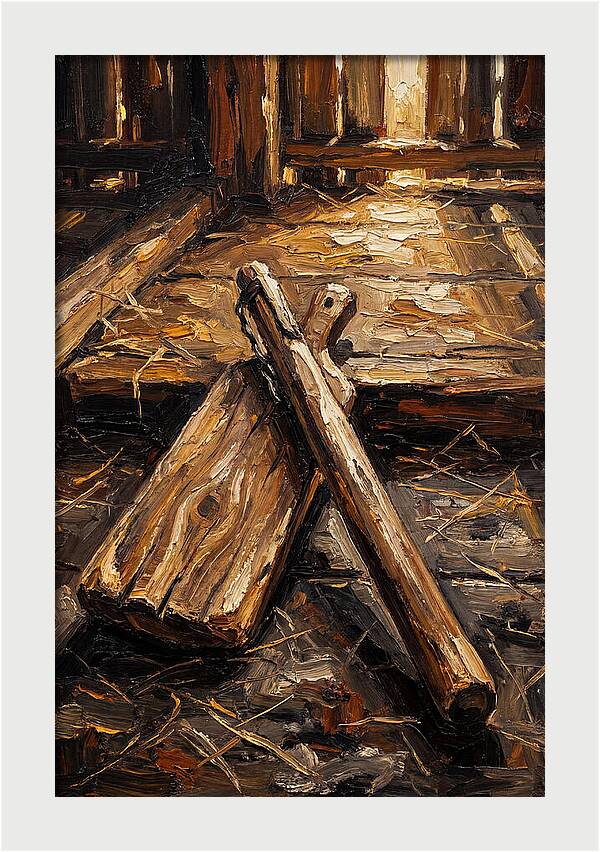 Old Wooden Grain Flail