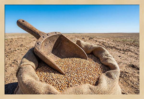Old Wooden Grain Scoop