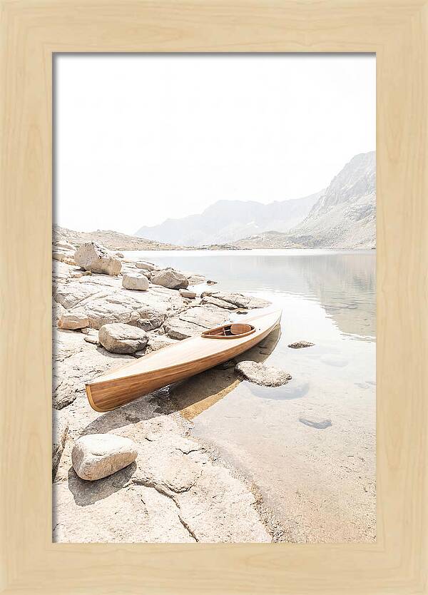 Old Wooden Kayak By The Lake