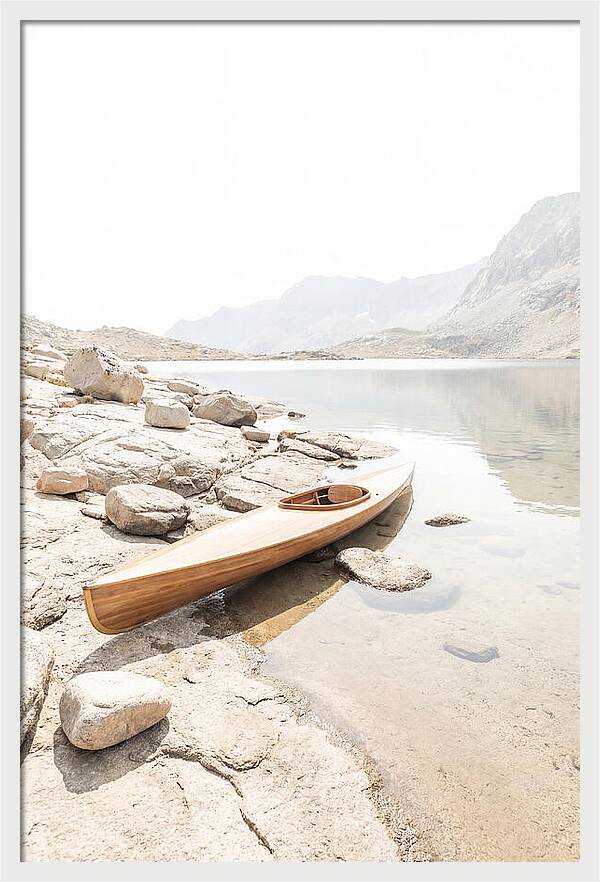 Old Wooden Kayak By The Lake
