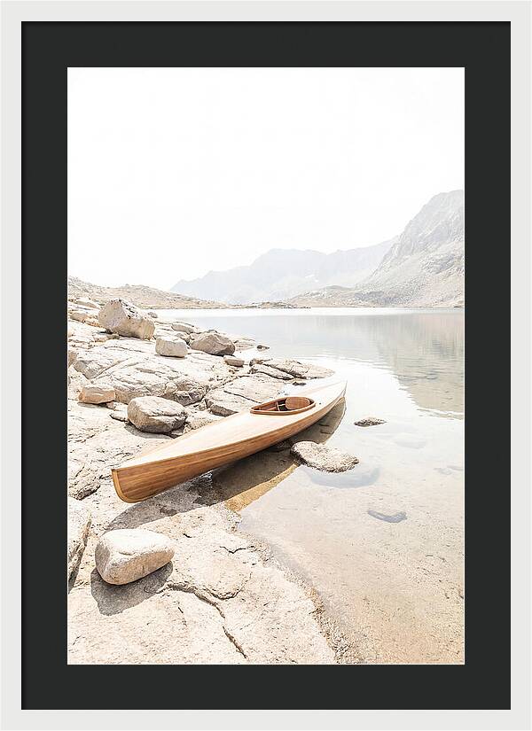 Old Wooden Kayak By The Lake