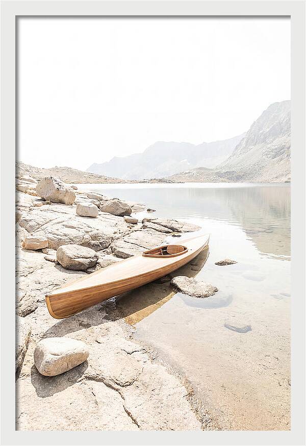 Old Wooden Kayak By The Lake