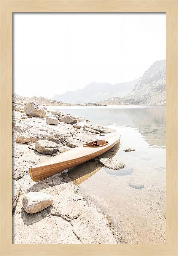 Old Wooden Kayak By The Lake