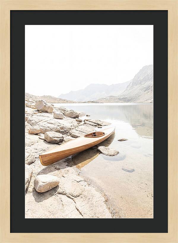 Old Wooden Kayak By The Lake