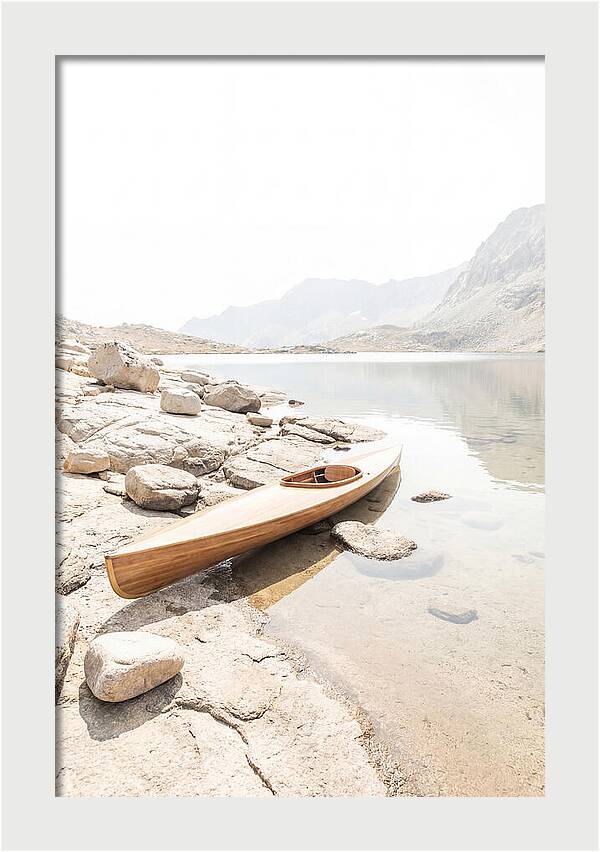 Old Wooden Kayak By The Lake