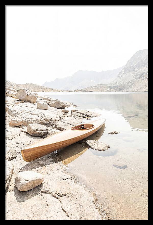 Old Wooden Kayak By The Lake