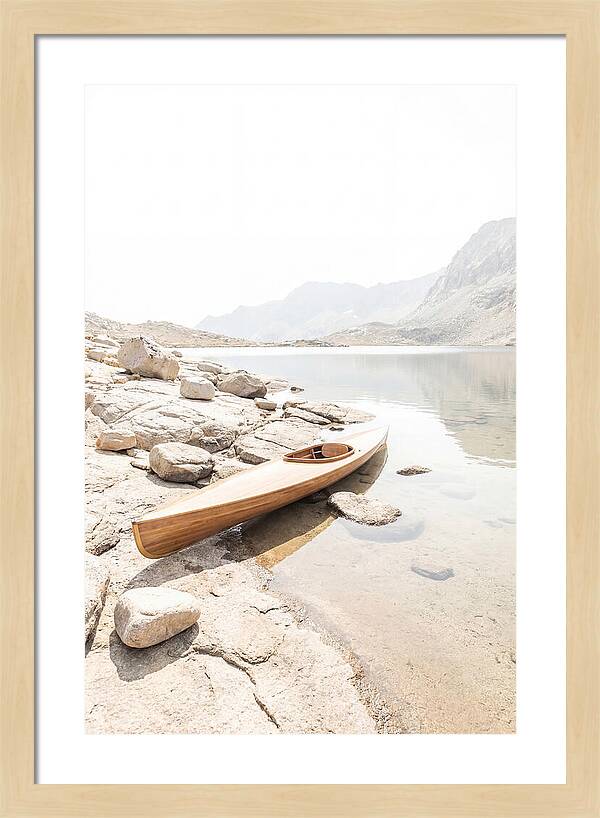 Old Wooden Kayak By The Lake