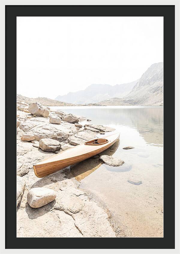 Old Wooden Kayak By The Lake