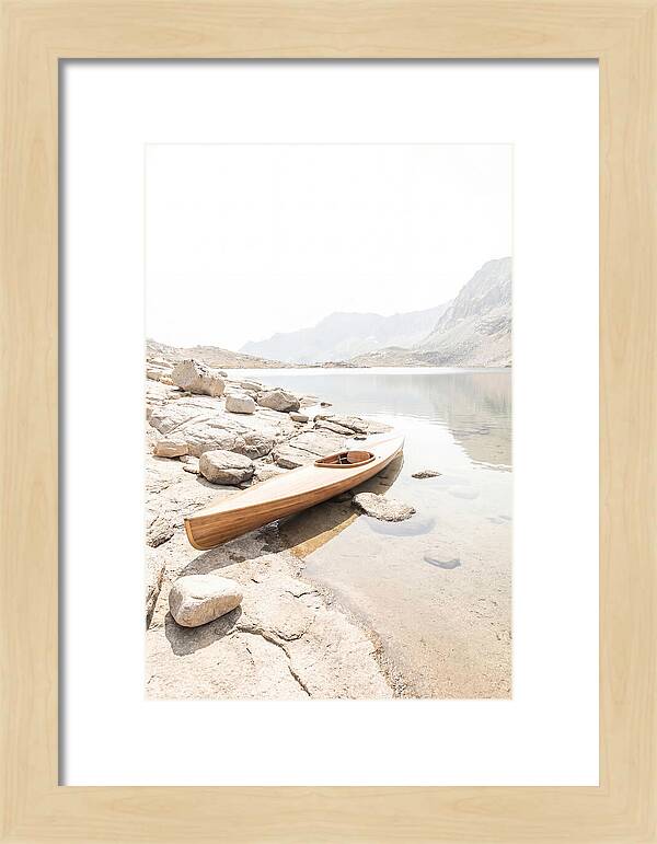 Old Wooden Kayak By The Lake