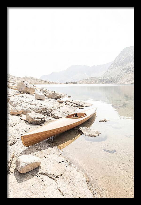 Old Wooden Kayak By The Lake