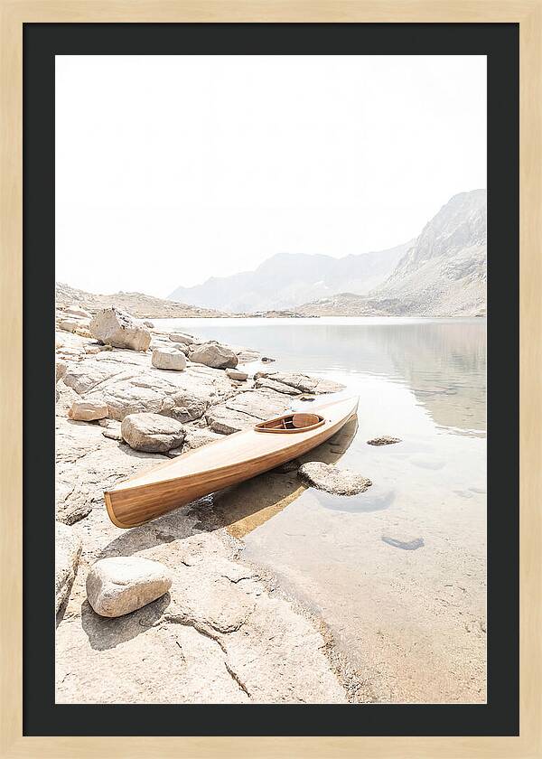 Old Wooden Kayak By The Lake