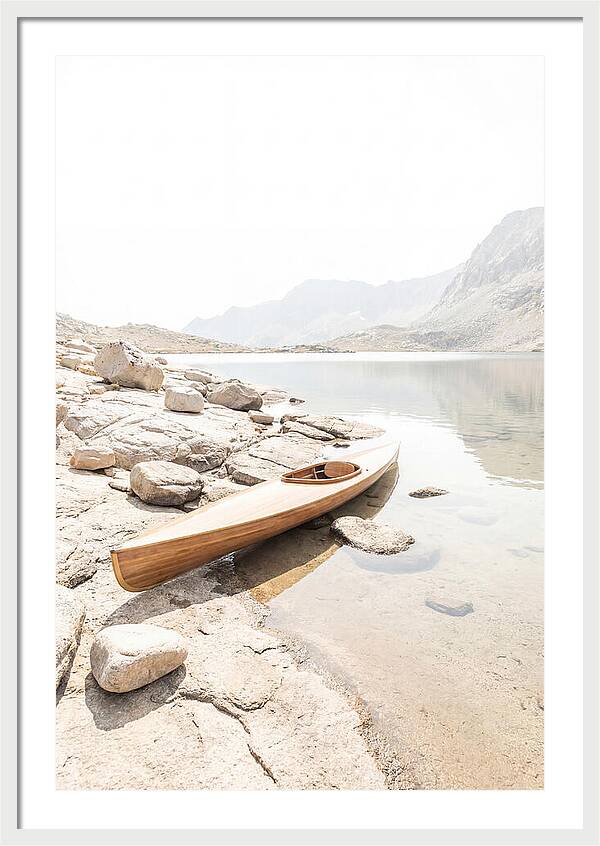 Old Wooden Kayak By The Lake