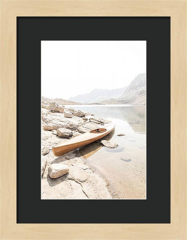 Old Wooden Kayak By The Lake