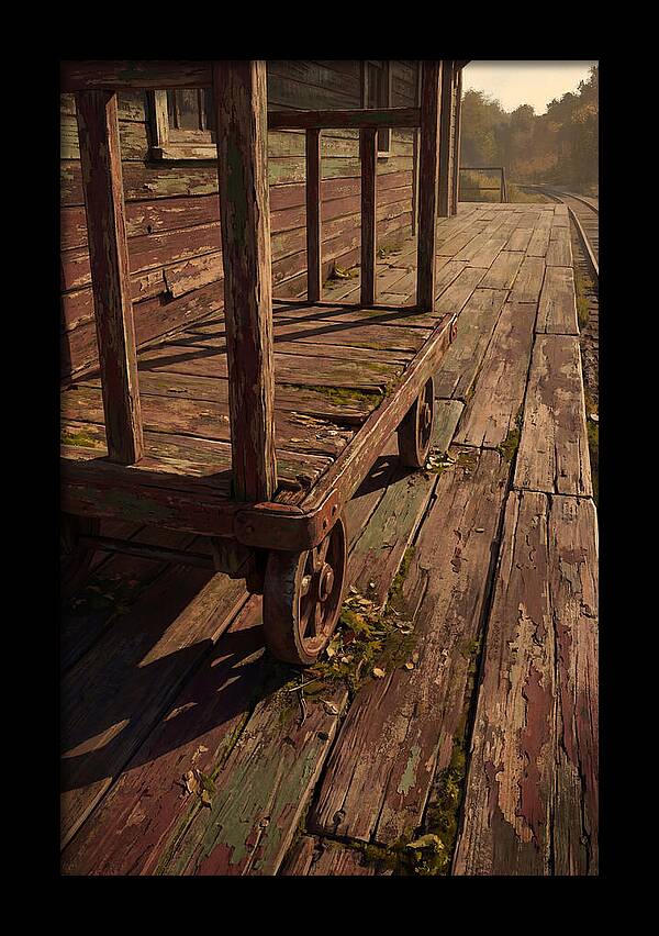 Old Wooden Luggage Cart