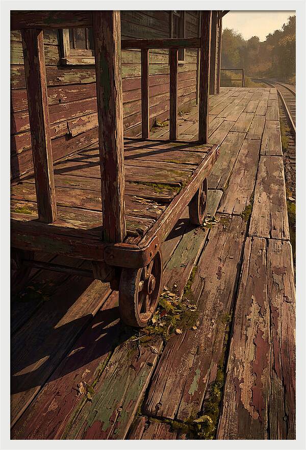 Old Wooden Luggage Cart