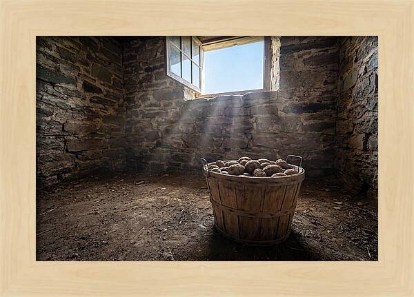 Old Wooden Potato Basket