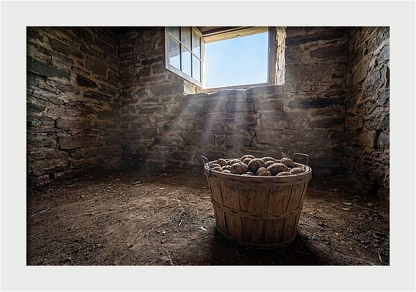 Old Wooden Potato Basket