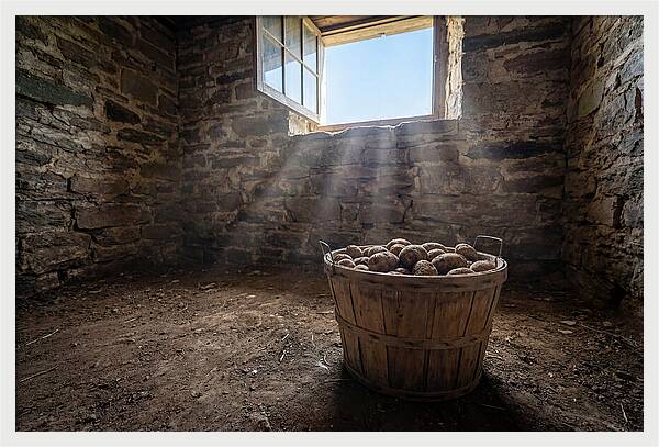 Old Wooden Potato Basket