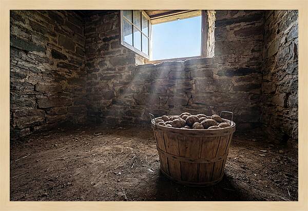 Old Wooden Potato Basket
