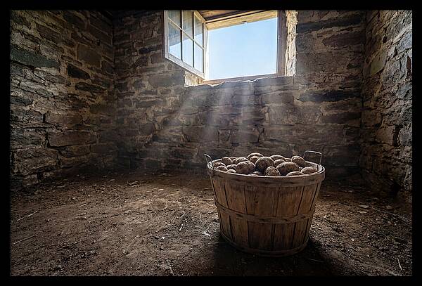 Old Wooden Potato Basket