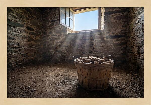 Old Wooden Potato Basket