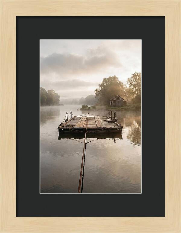 Old Wooden River Ferry Crossing