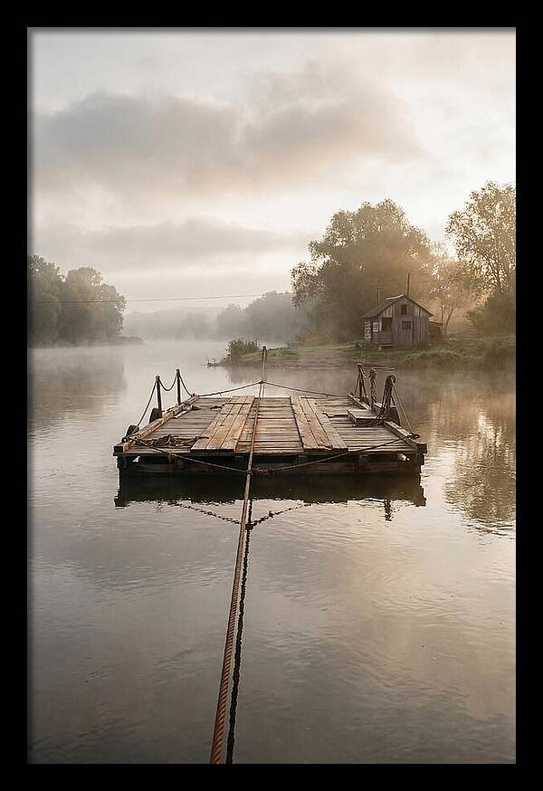 Old Wooden River Ferry Crossing