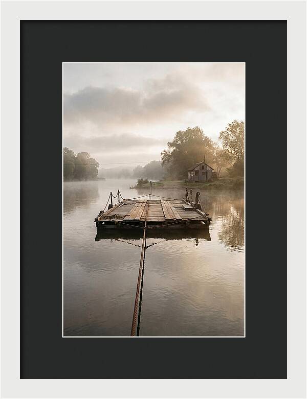 Old Wooden River Ferry Crossing