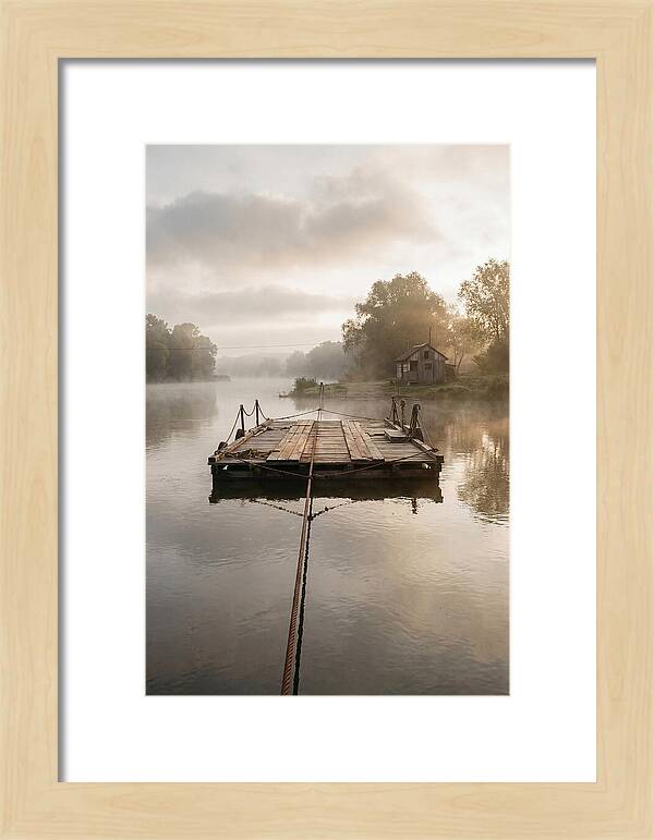Old Wooden River Ferry Crossing