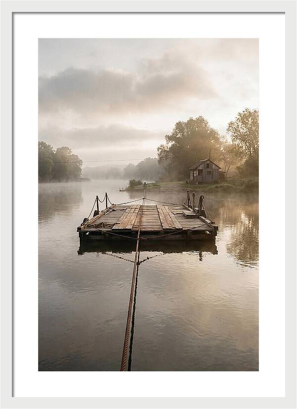Old Wooden River Ferry Crossing