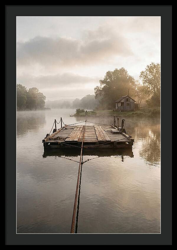 Old Wooden River Ferry Crossing
