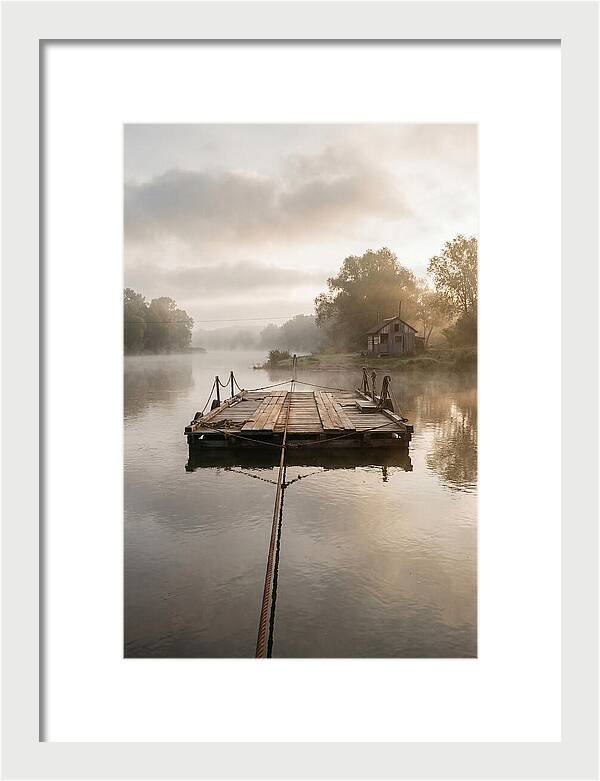 Old Wooden River Ferry Crossing
