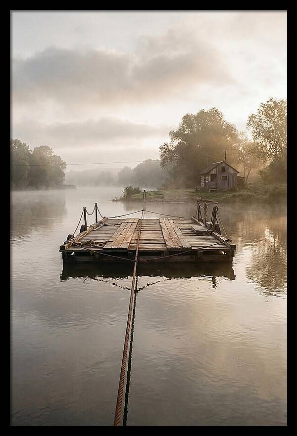 Old Wooden River Ferry Crossing