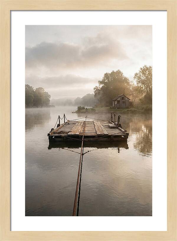Old Wooden River Ferry Crossing