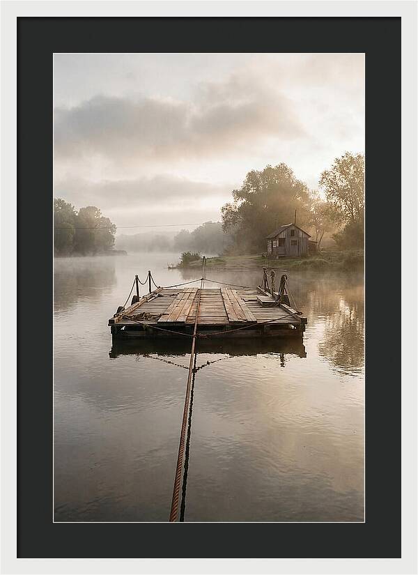 Old Wooden River Ferry Crossing
