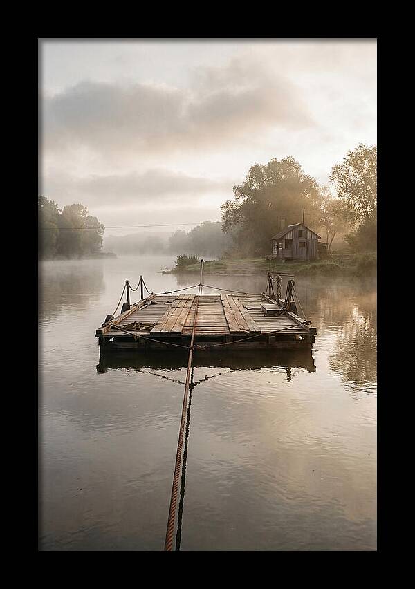 Old Wooden River Ferry Crossing
